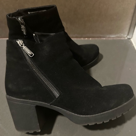 Real Suede Platform Ankle Boots - Picture 2 of 3